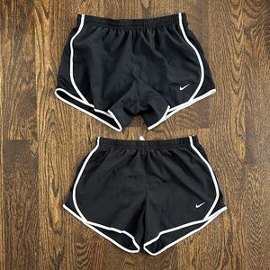 Nike girls Black Athletic Fri-fit Shorts with White Trim. Size large.